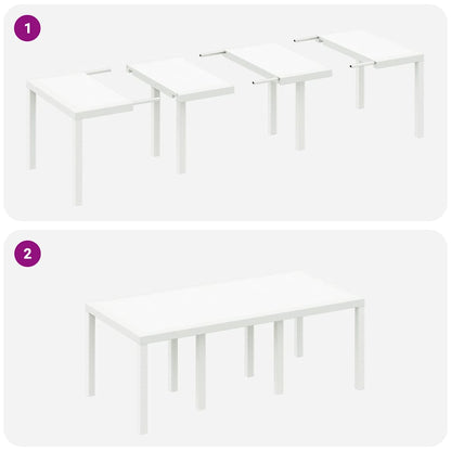 Garden Table White 200 x 100 x 73 cm Poly Rattan