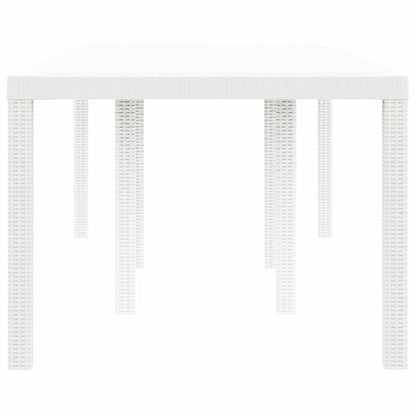 Garden Table White 200 x 100 x 73 cm Poly Rattan