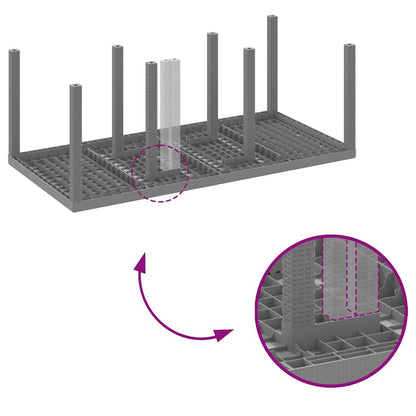 Garden Table Light Grey 200 x 100 x 73 cm Poly Rattan
