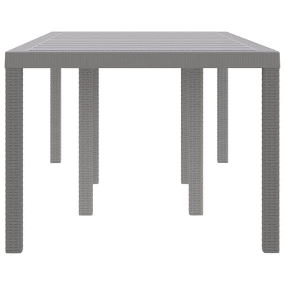 Garden Table Light Grey 200 x 100 x 73 cm Poly Rattan