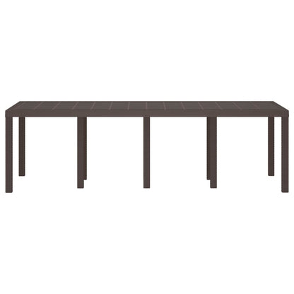 Garden Table Brown 250 x 100 x 73 cm Poly Rattan