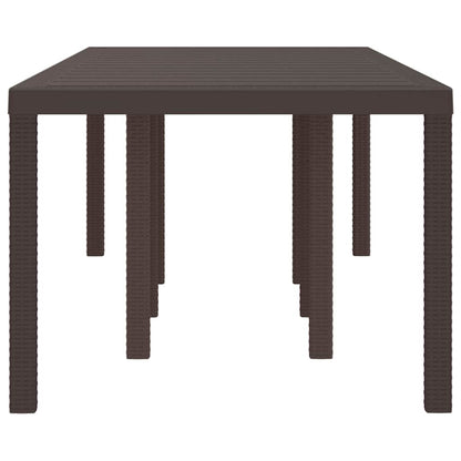 Garden Table Brown 250 x 100 x 73 cm Poly Rattan