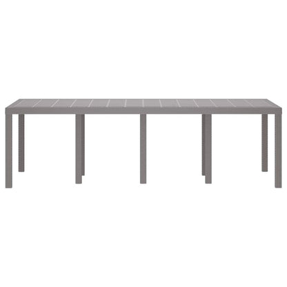 Garden Table Light Grey 250 x 100 x 73 cm Poly Rattan
