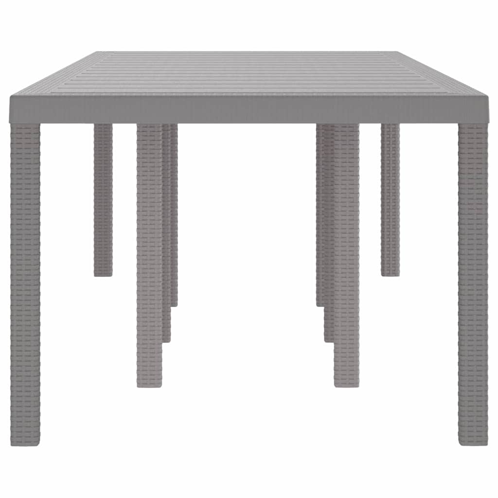 Garden Table Light Grey 250 x 100 x 73 cm Poly Rattan