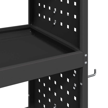 Tool Trolley with Shelf Black 75 x 35 x 73 cm Cold-rolled Steel