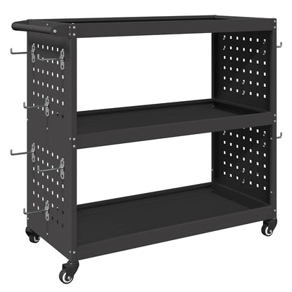 Tool Trolley with Shelf Black 75 x 35 x 73 cm Cold-rolled Steel