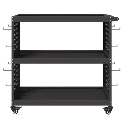 Tool Trolley with Shelf Black 75 x 35 x 73 cm Cold-rolled Steel