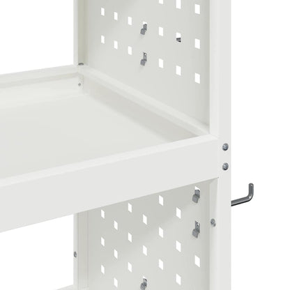 Tool Trolley with Shelf White 75 x 35 x 73 cm Cold-rolled Steel