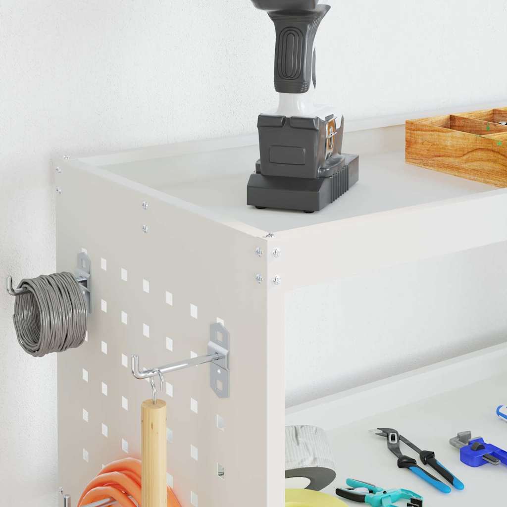 Tool Trolley with Shelf White 75 x 35 x 73 cm Cold-rolled Steel