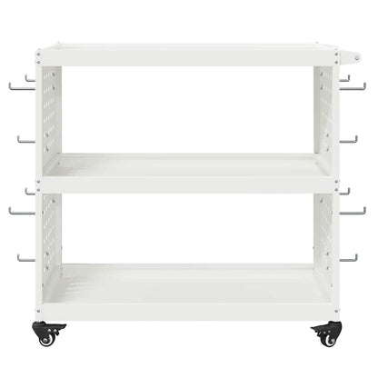 Tool Trolley with Shelf White 75 x 35 x 73 cm Cold-rolled Steel