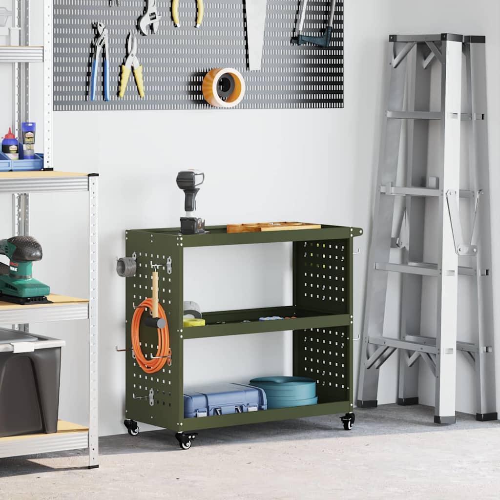 Tool Trolley Olive Green 75 x 35 x 73 cm Cold-rolled Steel