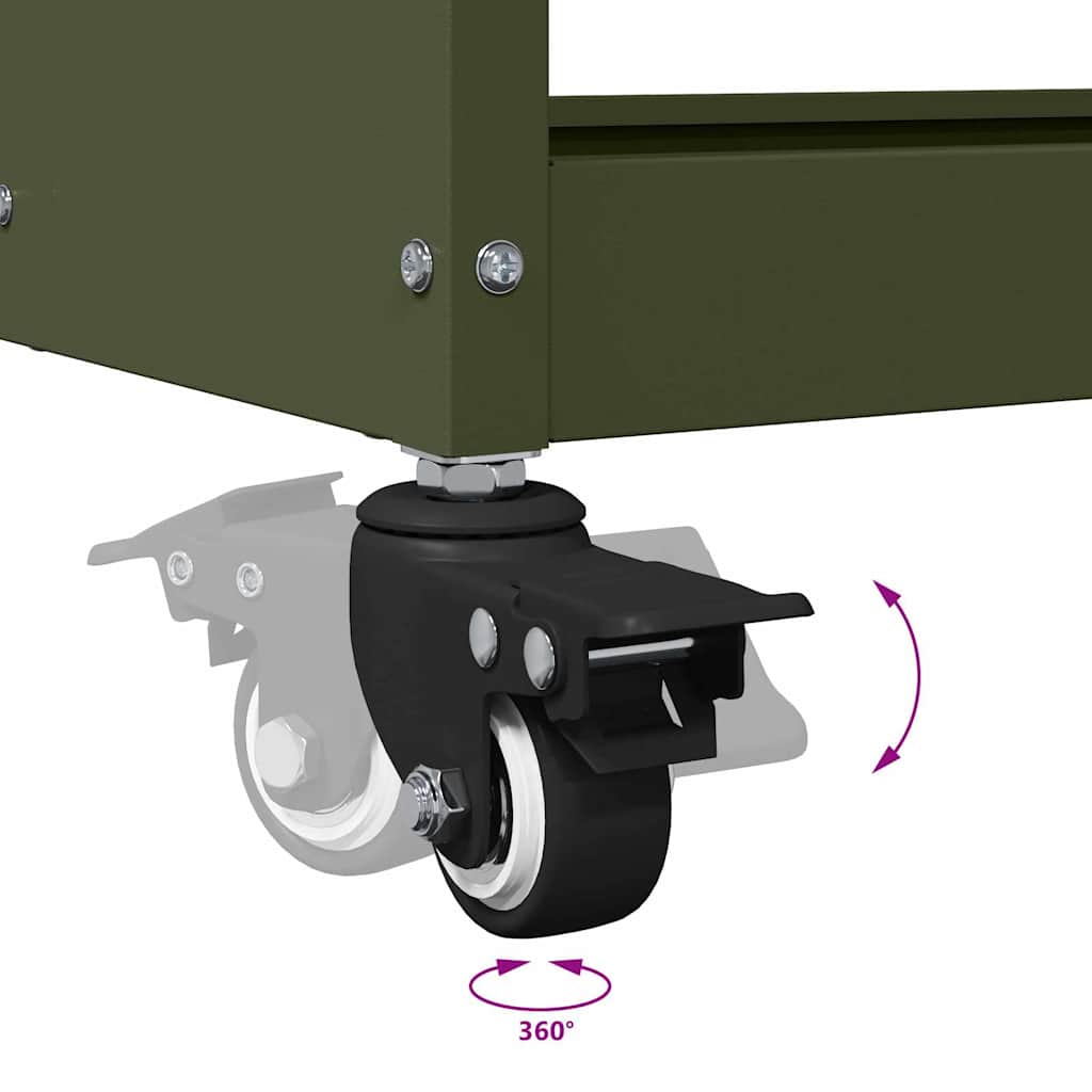 Tool Trolley Olive Green 75 x 35 x 73 cm Cold-rolled Steel