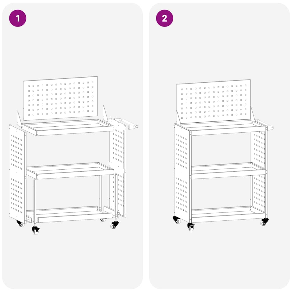 Tool Trolley White 65 x 35 x 111 cm Cold-rolled Steel