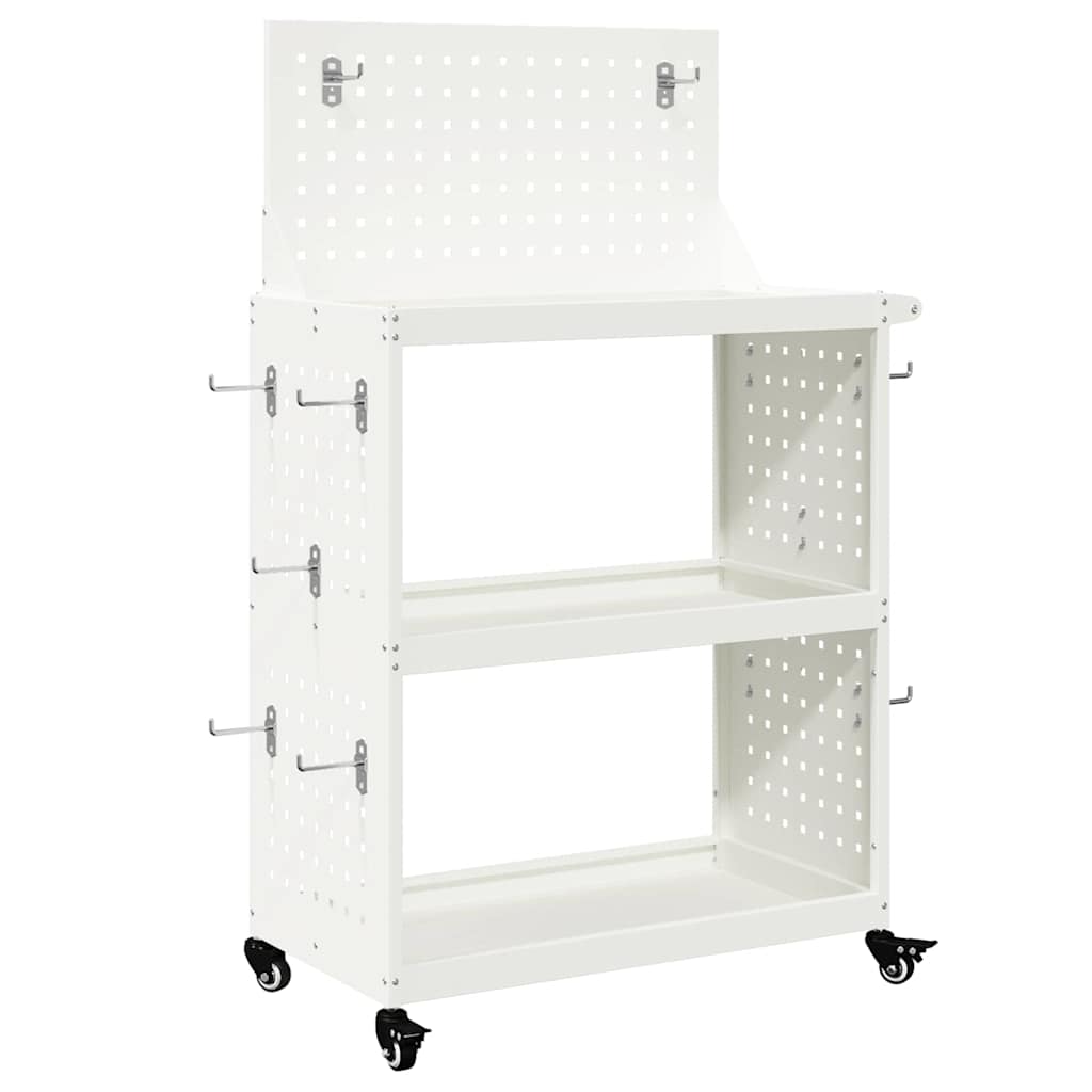 Tool Trolley White 65 x 35 x 111 cm Cold-rolled Steel