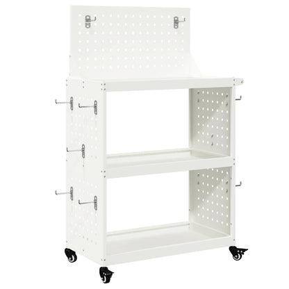 Tool Trolley White 65 x 35 x 111 cm Cold-rolled Steel
