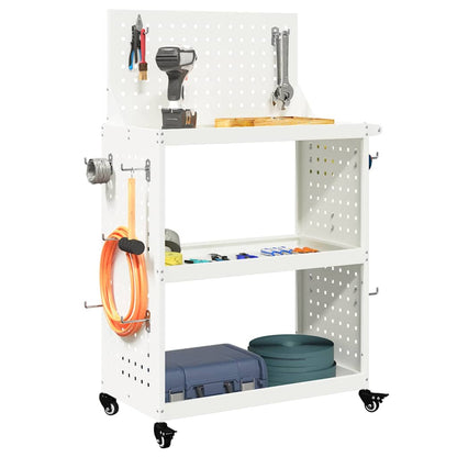 Tool Trolley White 65 x 35 x 111 cm Cold-rolled Steel