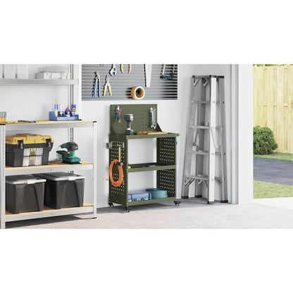 Tool Trolley Olive Green 65 x 35 x 111 cm Cold-rolled Steel