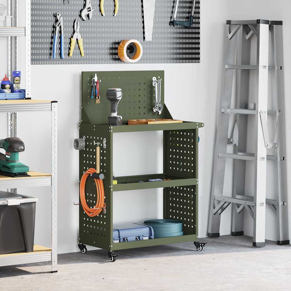 Tool Trolley Olive Green 65 x 35 x 111 cm Cold-rolled Steel