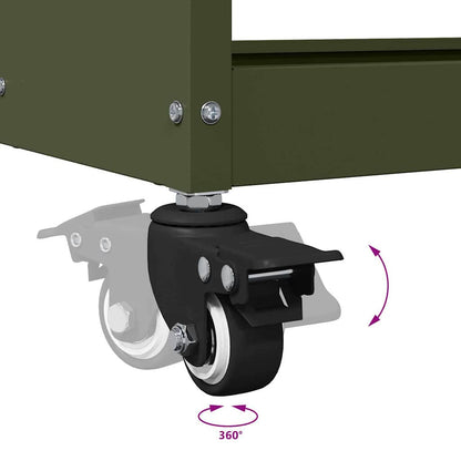 Tool Trolley Olive Green 65 x 35 x 111 cm Cold-rolled Steel
