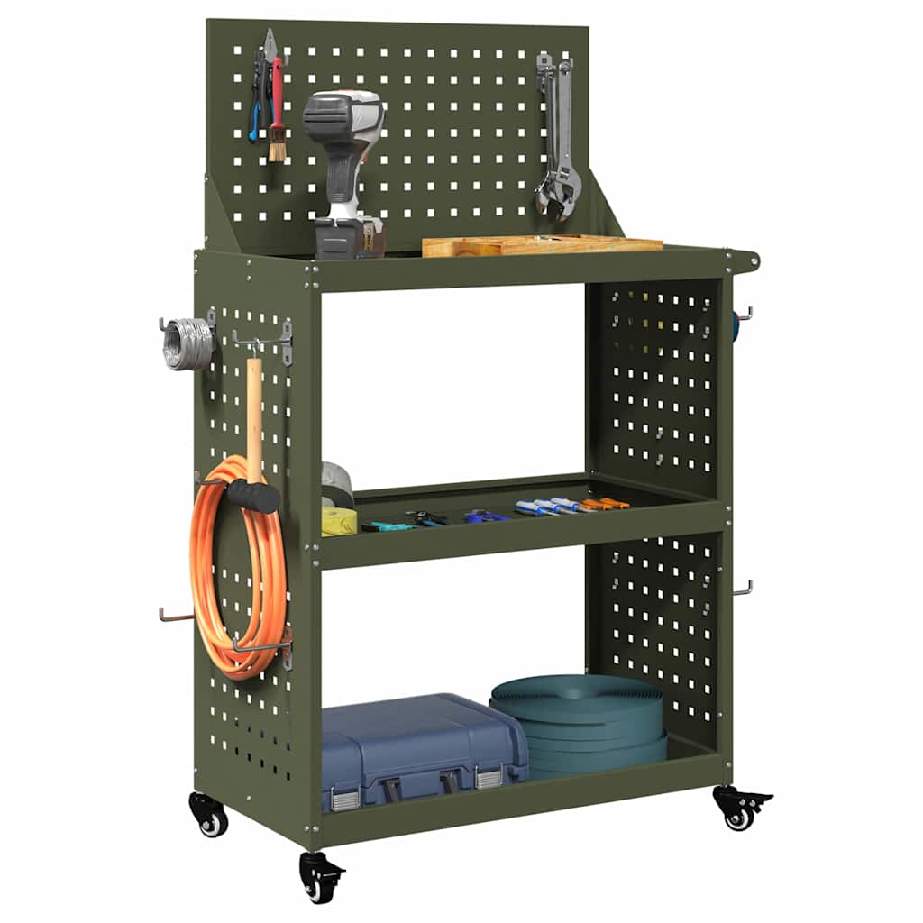 Tool Trolley Olive Green 65 x 35 x 111 cm Cold-rolled Steel