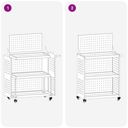 Tool Trolley Black 65 x 35 x 111 cm Cold-rolled Steel