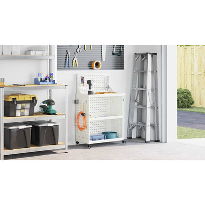 Tool Trolley White 65 x 35 x 111 cm Cold-rolled Steel