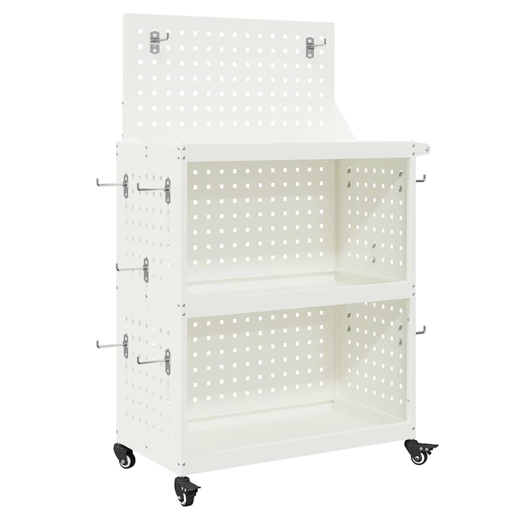 Tool Trolley White 65 x 35 x 111 cm Cold-rolled Steel