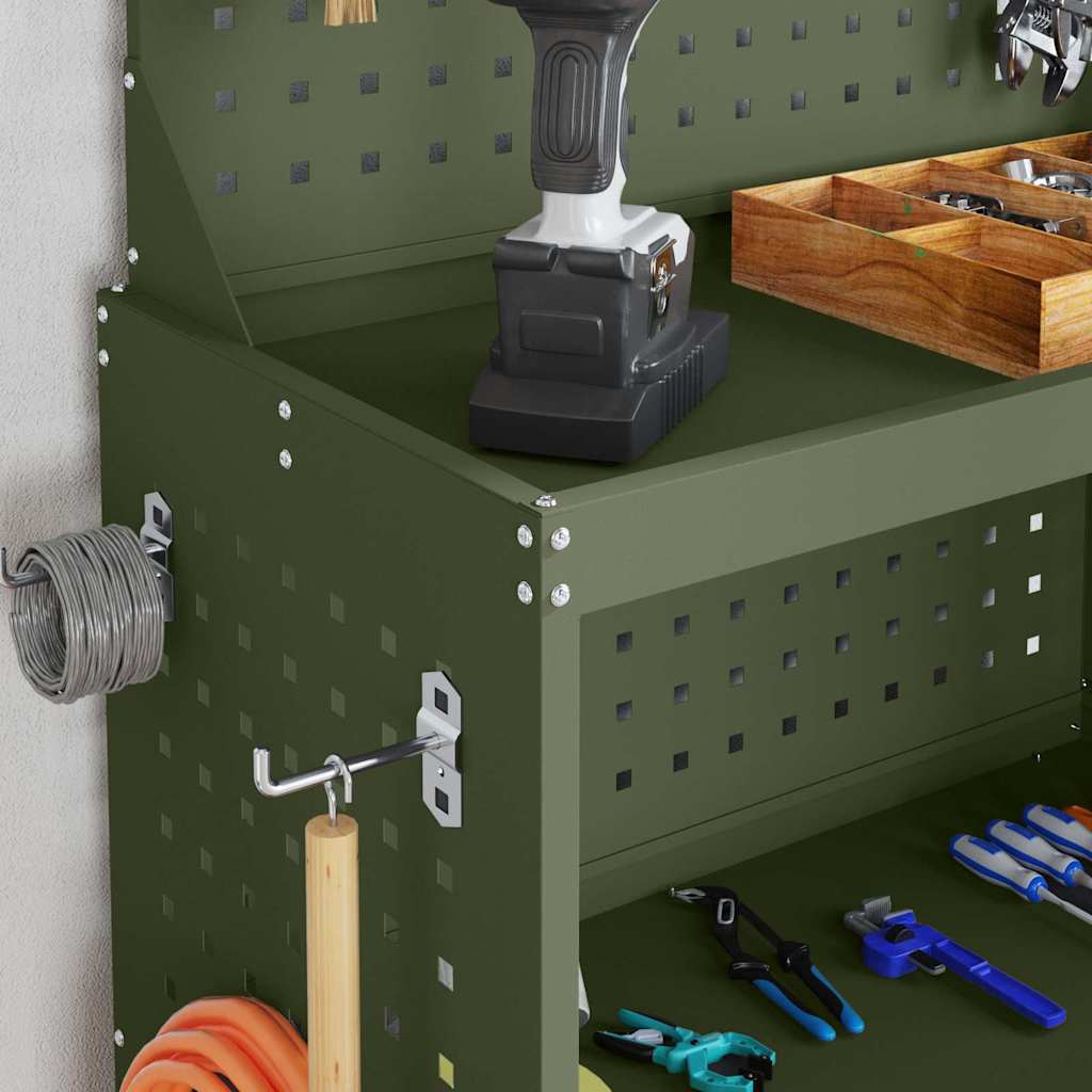 Tool Trolley Olive Green 65 x 35 x 111 cm Cold-rolled Steel