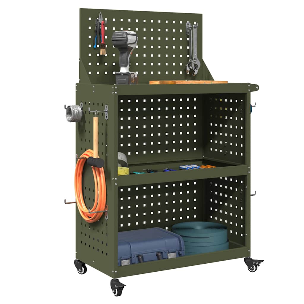 Tool Trolley Olive Green 65 x 35 x 111 cm Cold-rolled Steel