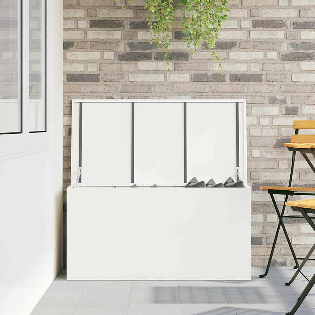 Outdoor Storage Box White 100 x 50.5 x 50 cm Steel