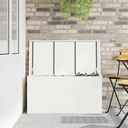 Outdoor Storage Box White 100 x 50.5 x 50 cm Steel