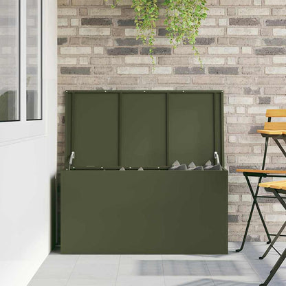 Outdoor Storage Box Olive Green 100 x 50.5 x 50 cm Steel