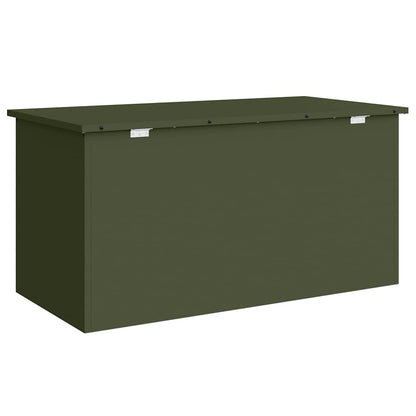 Outdoor Storage Box Olive Green 100 x 50.5 x 50 cm Steel