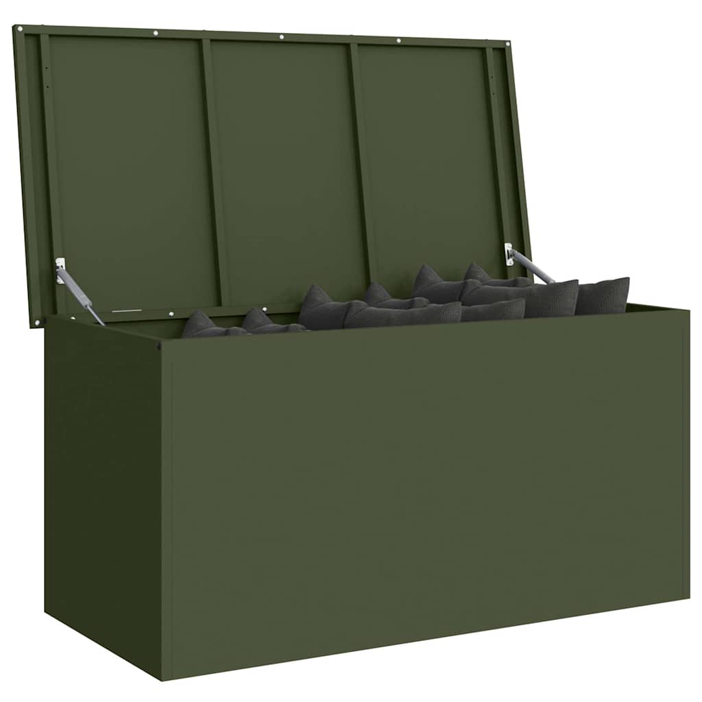 Outdoor Storage Box Olive Green 100 x 50.5 x 50 cm Steel