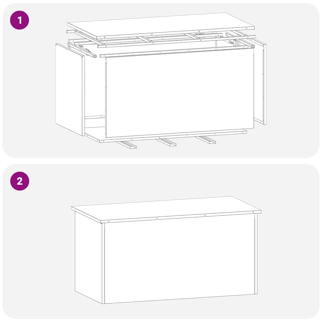 Garden Storage Cushion Box Galvanised Steel 100 x 50.5 x 50 cm