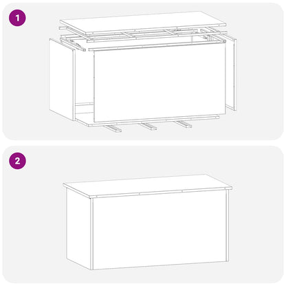 Garden Storage Cushion Box Galvanised Steel 100 x 50.5 x 50 cm