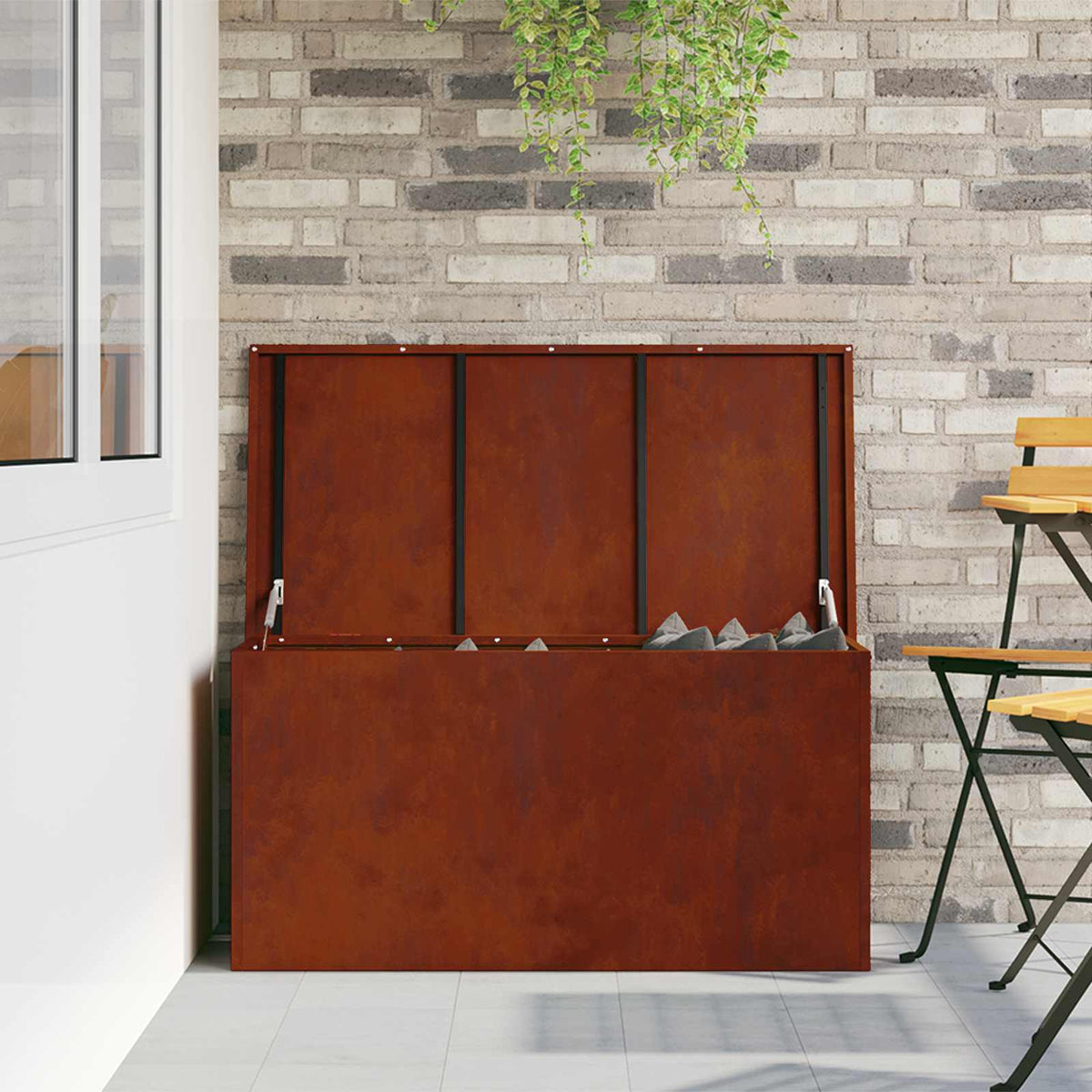 Garden Storage Cushion Box Galvanised Steel 100 x 50.5 x 50 cm