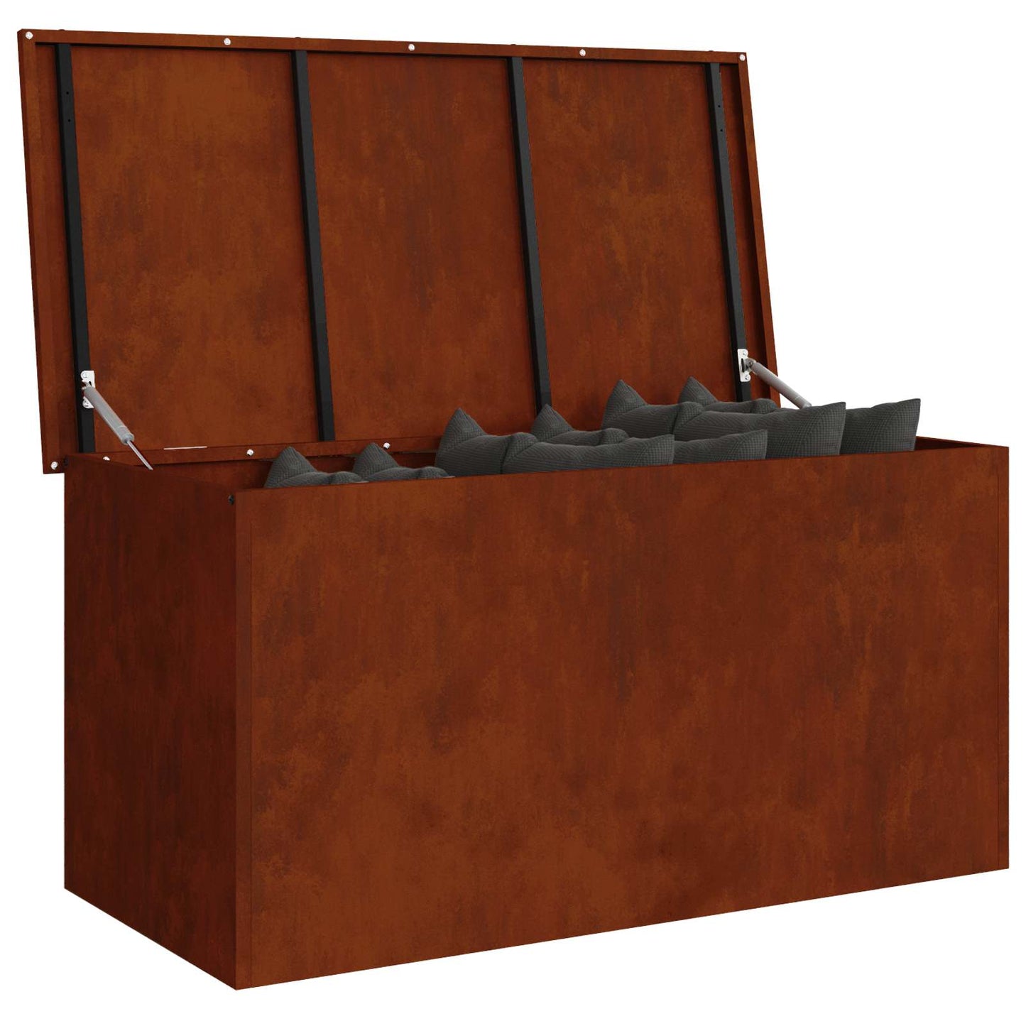 Outdoor Storage Box Rusty 100 x 50.5 x 50 cm Steel