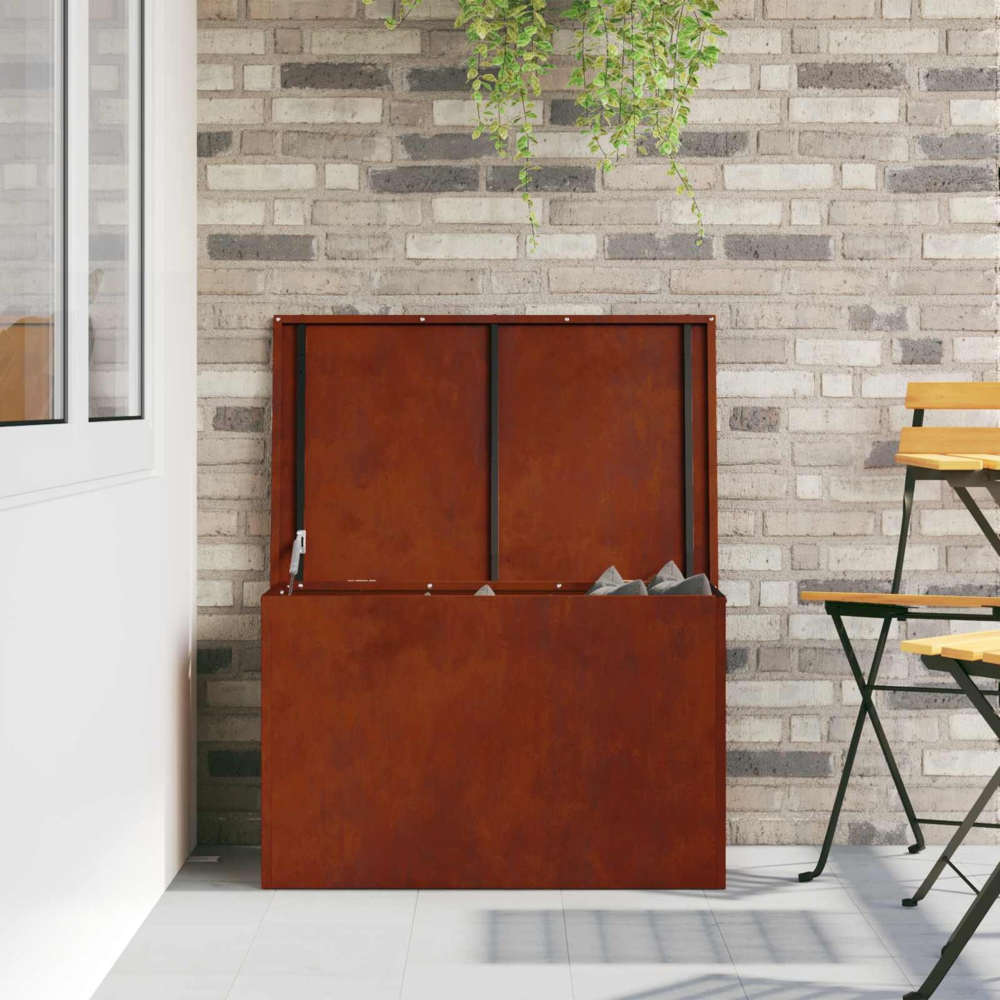 Outdoor Storage Box Rusty 80 x 50.5 x 50 cm Steel