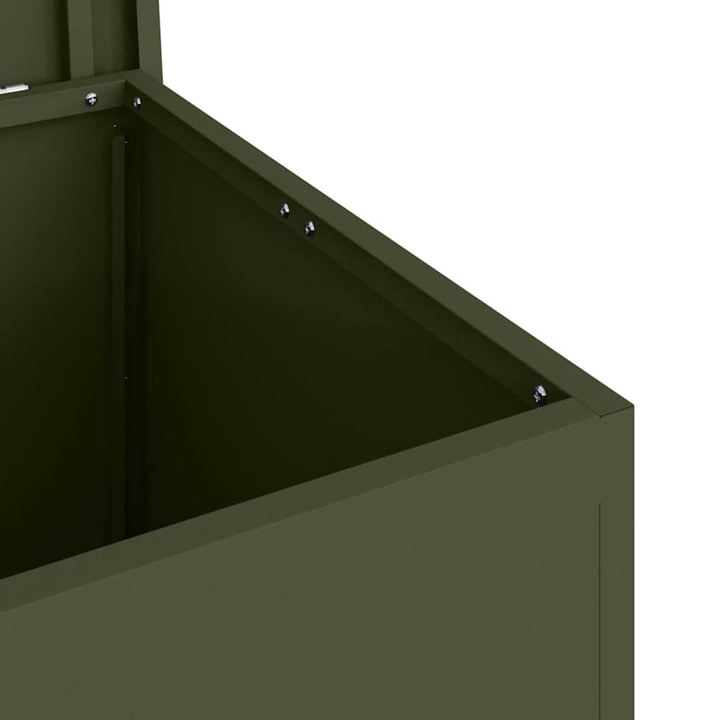 Outdoor Storage Box Olive Green 55 x 50.5 x 50 cm Steel