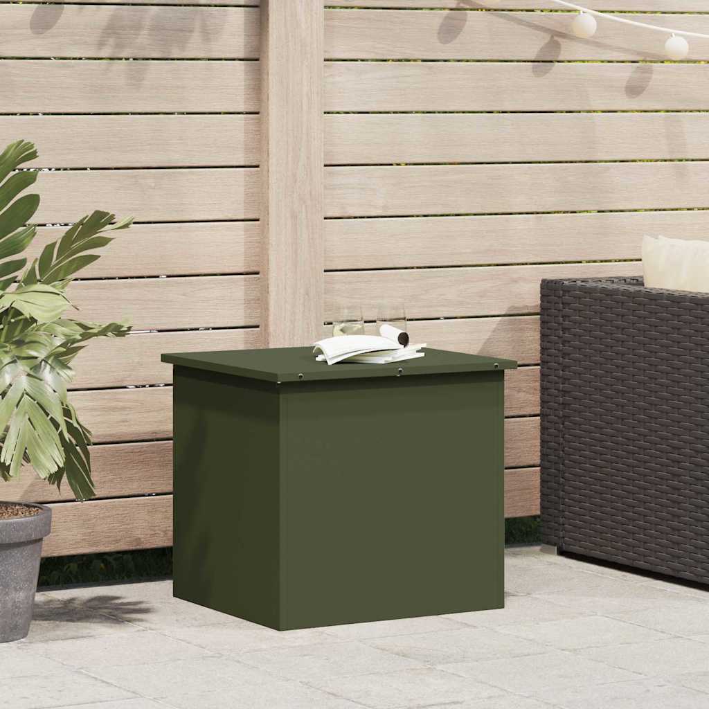 Outdoor Storage Box Olive Green 55 x 50.5 x 50 cm Steel