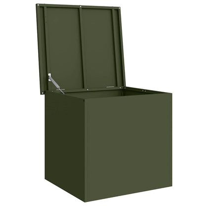 Outdoor Storage Box Olive Green 55 x 50.5 x 50 cm Steel