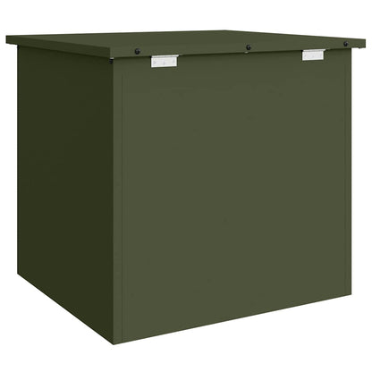 Outdoor Storage Box Olive Green 55 x 50.5 x 50 cm Steel