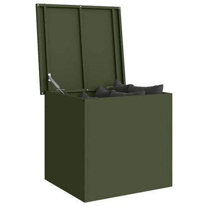 Outdoor Storage Box Olive Green 55 x 50.5 x 50 cm Steel