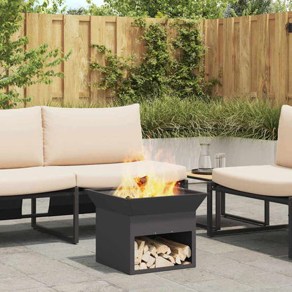 Fire Pit Black 50 x 50 x 40 cm Steel