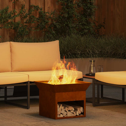 Fire Pit Rusty 50 x 50 x 40 cm Weathering steel