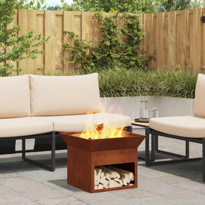 Fire Pit Rusty 50 x 50 x 40 cm Weathering steel