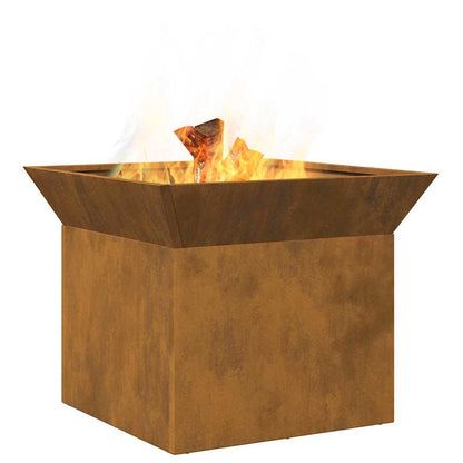 Fire Pit Rusty 50 x 50 x 40 cm Weathering steel