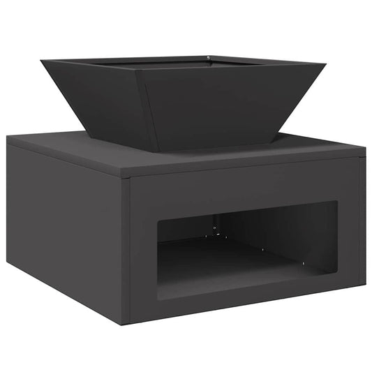 Fire Pit Black 50 x 50 x 40 cm Steel