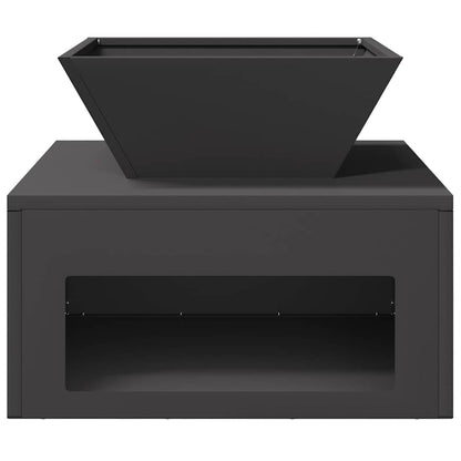 Fire Pit Black 50 x 50 x 40 cm Steel